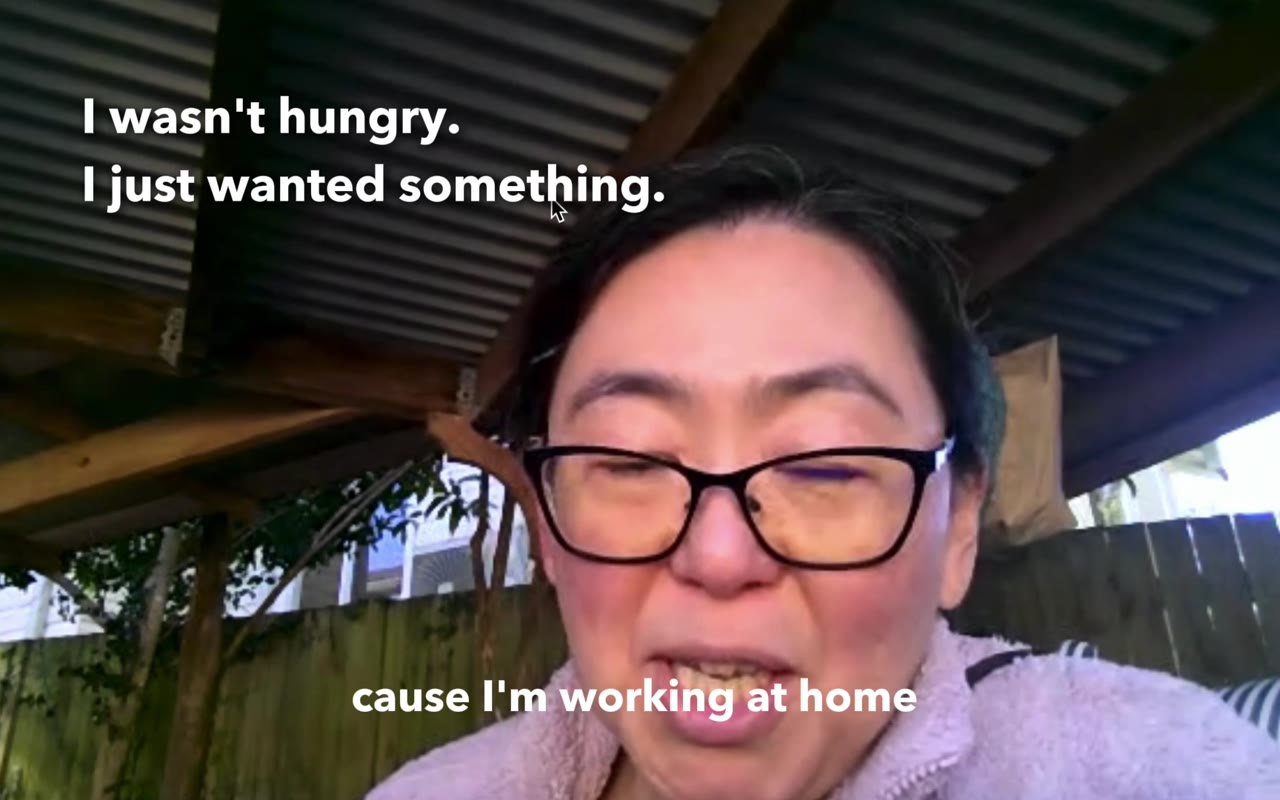 Interview still from I wasn't hungry. I just wanted something