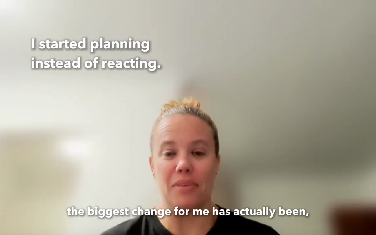Interview still from I started planning instead of reacting